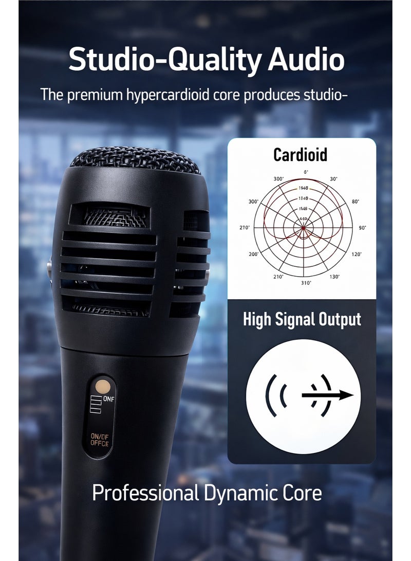 CABLE CONV Dynamic Wired Microphone with 6.5mm Jack – Handheld Mic for Karaoke, Recording, Amplifier & Speaker - Image 2