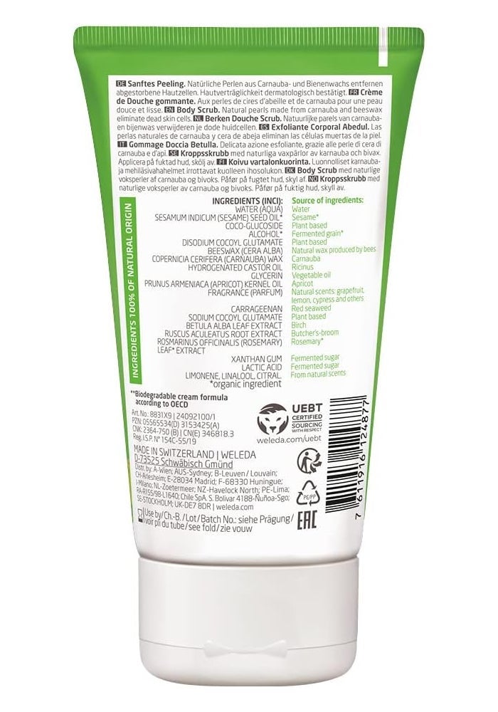 Weleda Birch Body Scrub - Exfoliating and Smoothing Body Scrub with Organic Ingredients, 150 ml - Image 2