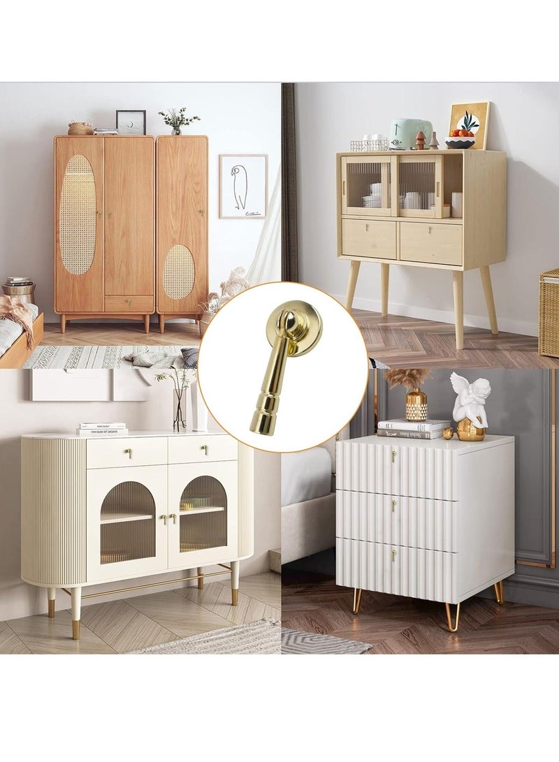 كابتن تيك Gold Kitchen Drawer Knob,4pcs Brushed Gold Tear Drop Dresser Door Knobs Golden Bamboo Pull Single Hole Handle with Mounting Screws for Wardrobe Cupboard Closets KSA | Riyadh, Jeddah - Image 2