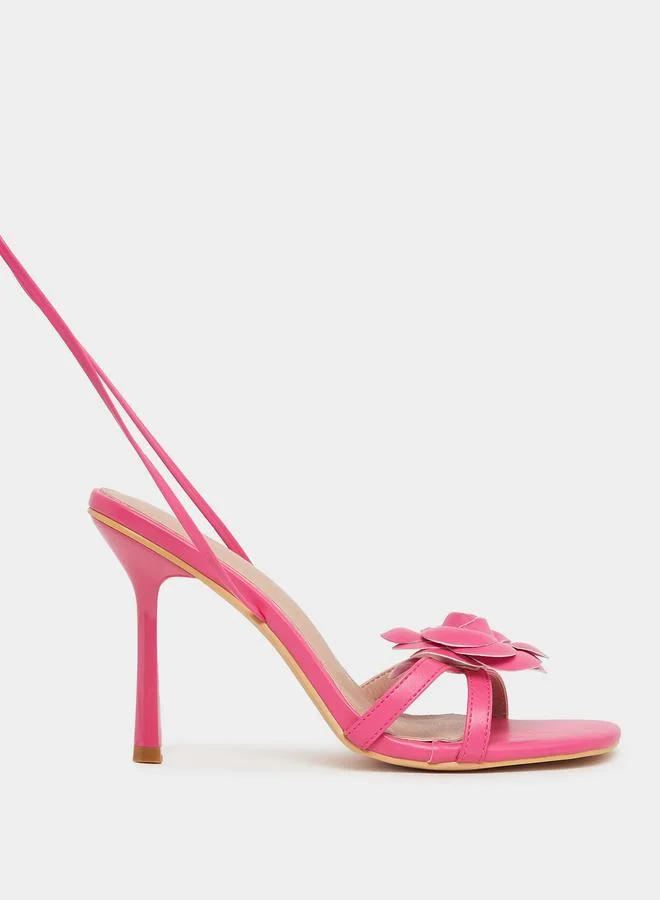 ستايلي Styli Bow Detail Singback Stiletto Heel Sandals