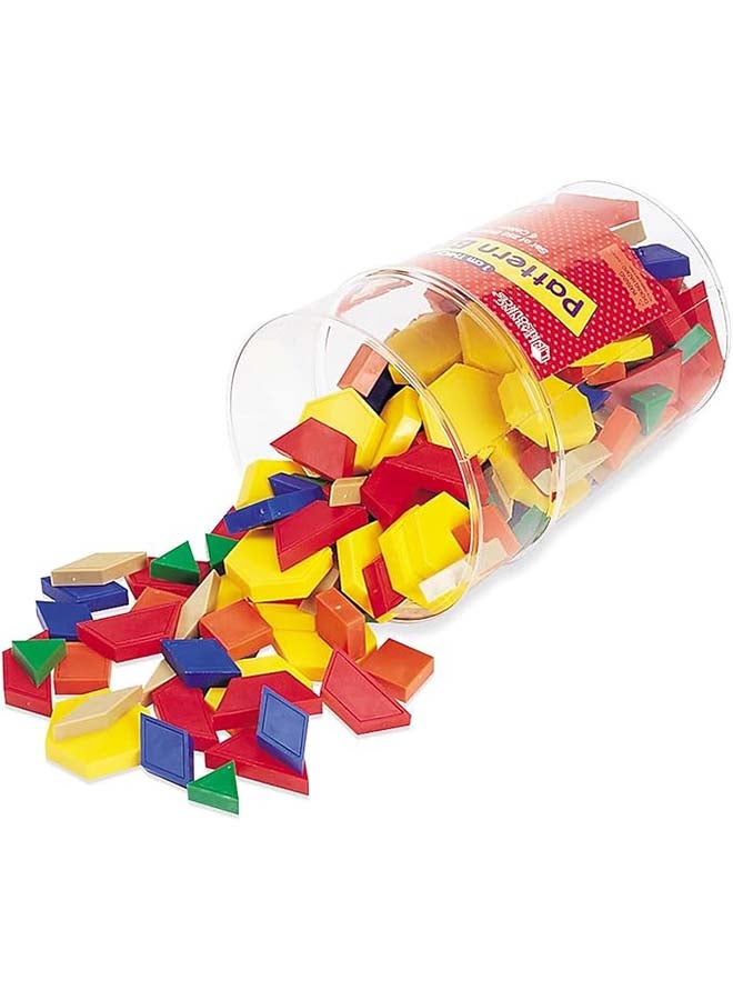 Learning Resources Plastic Pattern Blocks (250-Piece Set, 1Cm Thick, 6 Shapes, Ages 4+) - Image 1