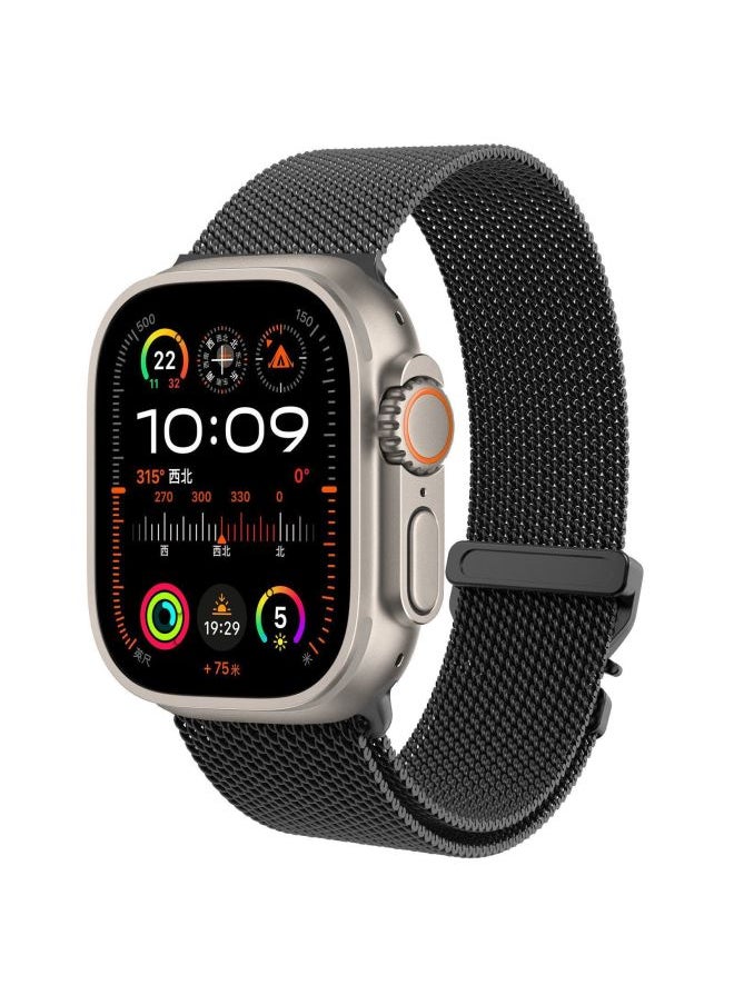 Generic - S10 For Apple Strap Watch High-end Metal Milan S9 Nice Magnetic Sport-Color:Stainless Steel Milanese [black]-38/40/41 - Image 1