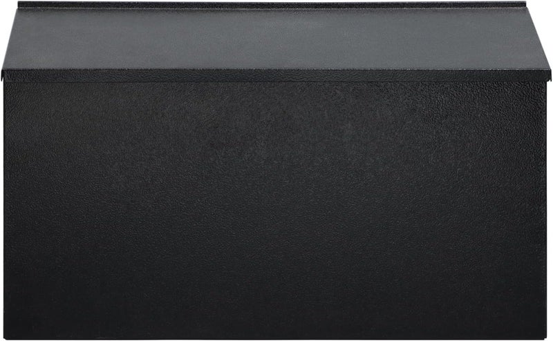 Dalmbox Wall-Mount Mailbox Large Mailbox for Post Rust-Proof Galvanized Steel Box for Outside or Townhouse Horizontal Style, Black, 15.7” x 4.3” x 9.4” - Image 1