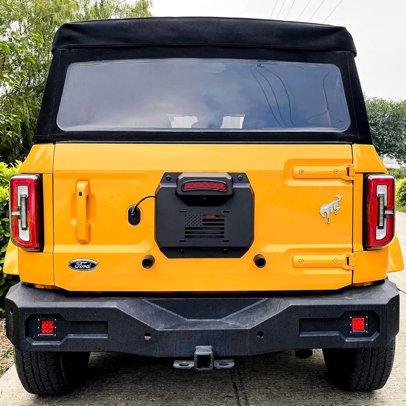 BESTAOO Spare Tire Delete License Plate for Ford Bronco 2021-2023 with Third Brake Light & Camera Hole - Image 3