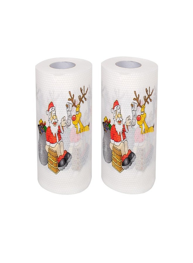 SummitLink 2 Rolls of Merry Christmas Santa Claus Toilet Paper Tissue Napkin Prank Fun Birthday Party Novelty Gift Idea - Image 1