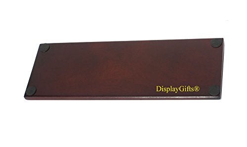 DisplayGifts Challenge Coin Display Stand 4 Row Wooden Holder Rack Case Holds 28 Coins Walnut Finish - Image 3