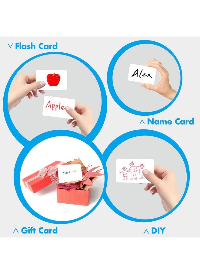 Vantasii 200 Pcs Blank White Kraft Paper Round Corner Flash Word Message Gift Index Card (3.5” X 2.1”) - Image 5