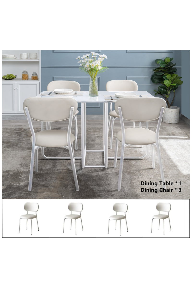 هيكسدريم طقم طاولة طعام، طاولة طعام عصرية مع 4 كراسي، أثاث مطبخ عصري، مناسب للمنزل، المطعم، الشقة - Image 2