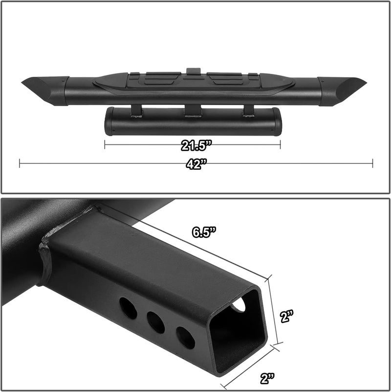 J2 Engineering Heavy-Duty Double Stack Oval Tubular Trailer Truck Towing Hitch Step Bar - Image 3