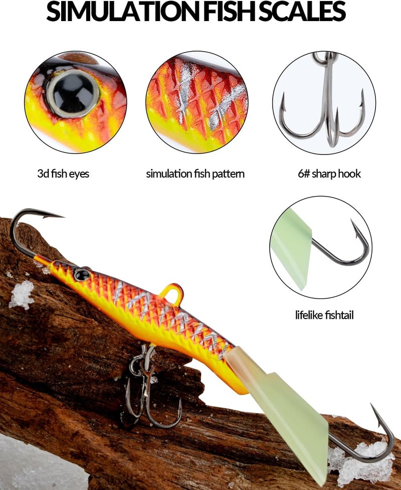 THKFISH Ice Fishing Lures Ice Fishing Jigs Ice Fishing Gear Hard Fishing Lures and Jigs Walleye Ice Fishing Kit Crappie Panfish Pike Jigs,14/26/40PCS - Image 2