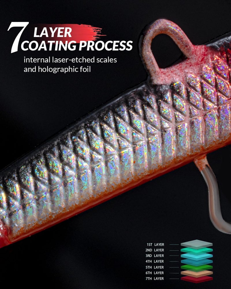 THKFISH Ice Fishing Lures Ice Fishing Jigs Ice Fishing Gear Hard Fishing Lures and Jigs Walleye Ice Fishing Kit Crappie Panfish Pike Jigs,14/26/40PCS - Image 3