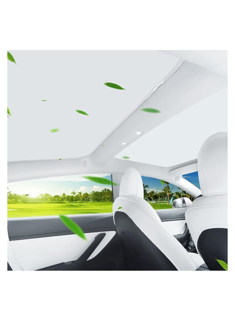 SYOSI Tesla Model 3 Roof Sunshade, Won't Sag Foldable Roof Sun Shade, Sun Protection Heat Insulation Cover Sunroof Shade for Tesla 2020 to 2022 Model 3 Car Accessory Skylight Glass Shade Sun Blocking - Image 3