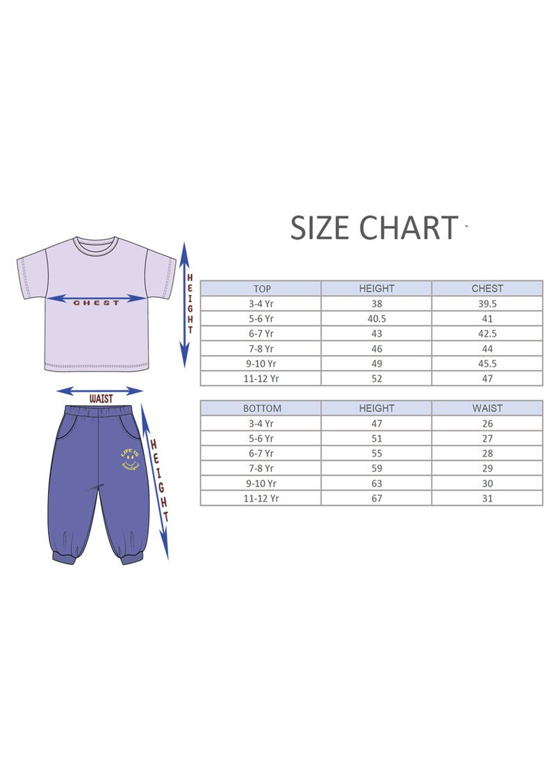 AIKO - Kids Short Sleeve Purple T-Shirt with Jogger Set - Image 5