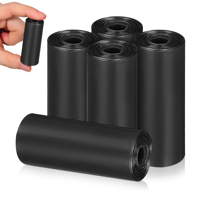 أكياس نفايات صغيرة ١٠٠ قطعة، سوداء، أكياس نفايات محمولة للكلاب، لأحواض القمامة الصغيرة، للاستخدام الخارجي للحيوانات الأليفة، بطانة سطح المكتب - Image 2