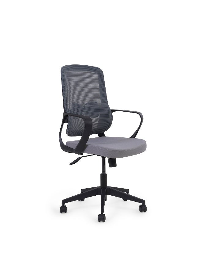 Pan Home Latik Office Medium Back Chair Mesh & Fabric - Grey  - Image 1