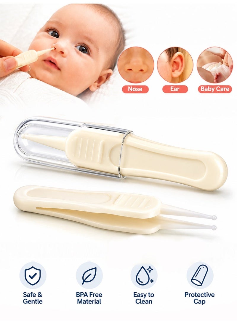 ihomeshop Baby Nose and Ear Cleaner Tool, Nose Cleaning Tweezers , Round-Head Ear Nose Navel Cleaner Clip, Baby Nasal Tweezers, Daily Care Cleaning Tweezers, Baby Cleaning Ear - Image 1
