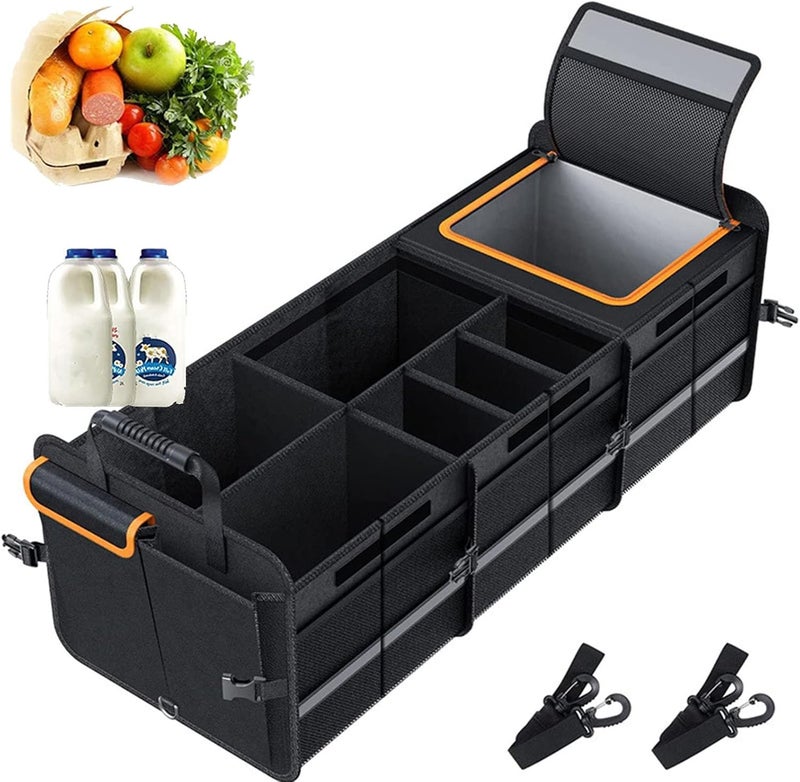 Car Organizer Trunk - Foldable Waterproof Storage Box for SUV, Van, and Auto (Black) - Image 1