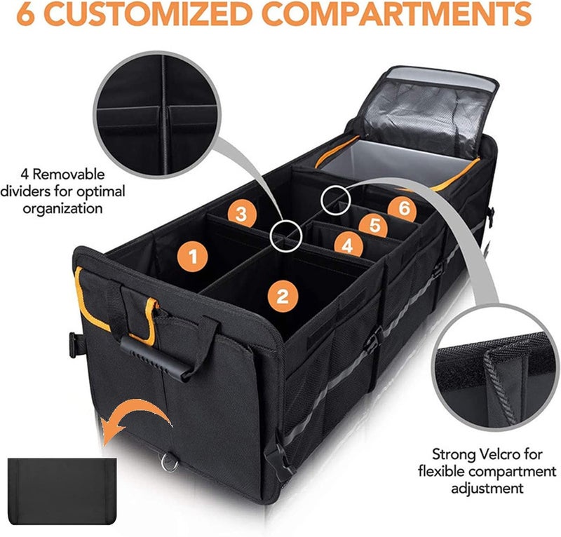 Car Organizer Trunk - Foldable Waterproof Storage Box for SUV, Van, and Auto (Black) - Image 2