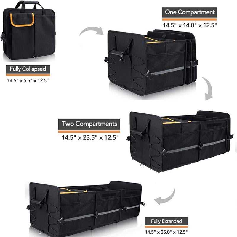 Car Organizer Trunk - Foldable Waterproof Storage Box for SUV, Van, and Auto (Black) - Image 5