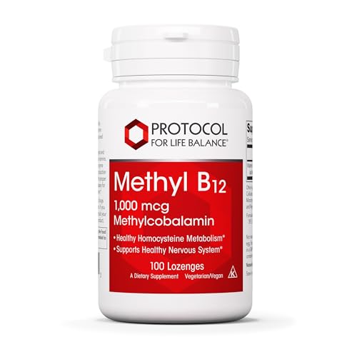 PROTOCOL FOR LIFE BALANCE Methyl B12 1,000mcg - Vitamin B12 for Homocysteine Metabolism - Support Brain Health & Health Nervous System - Kosher, Halal & Vegan - 100 Lozenges - Image 1