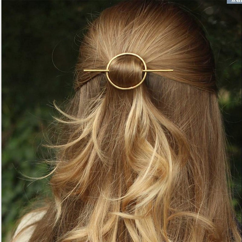 Dreamin Dreamyn Round Hair Clips Hollow Circle Hair Barrettes Fashion Geometric Hairpins Minimalist Hair Accessories Hair Jewelry for Women Gold 