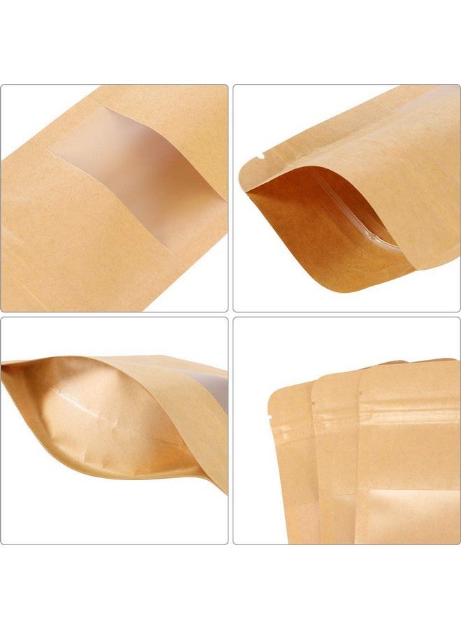Deera Stand Up Ziplock Reusable Airtight Kraft Paper Storage Pouch (Brown)(200mmX300mm)(Pack of 50) - Image 5