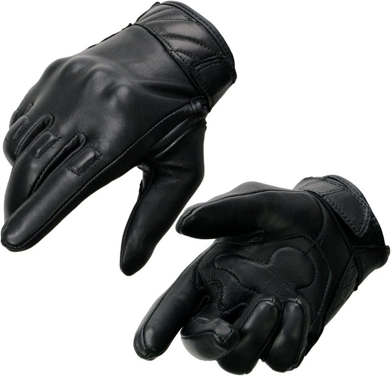 Milwaukee Leather MG7521 Men's Black Leather Motorcycle Gloves - Image 1