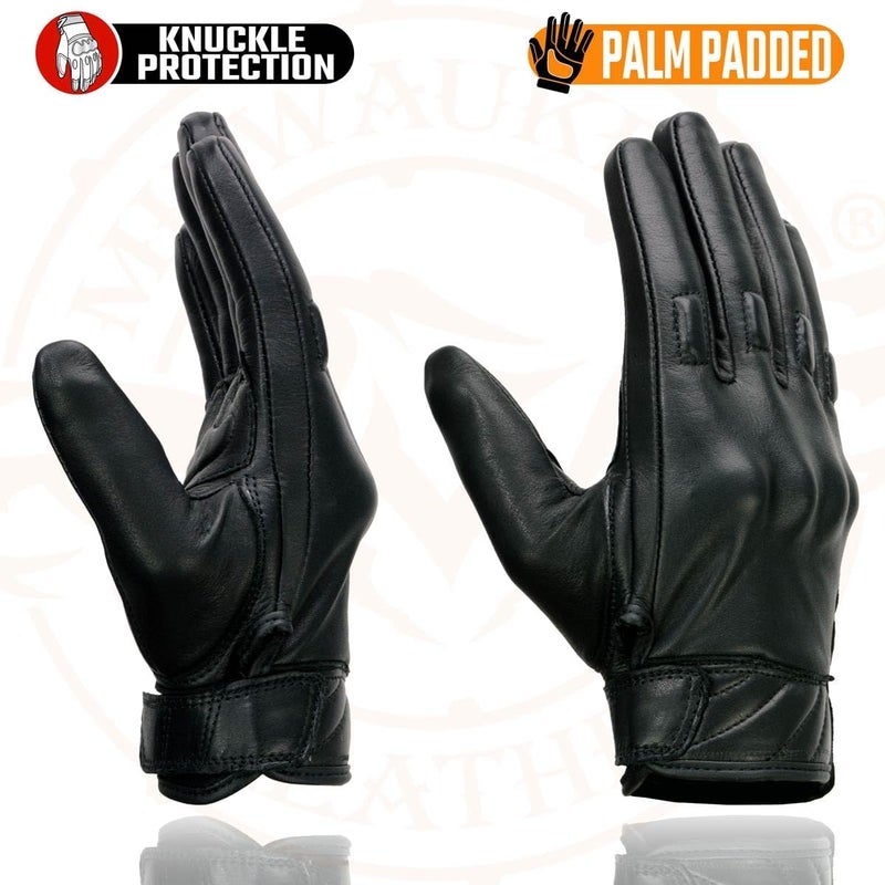 Milwaukee Leather MG7521 Men's Black Leather Motorcycle Gloves - Image 2