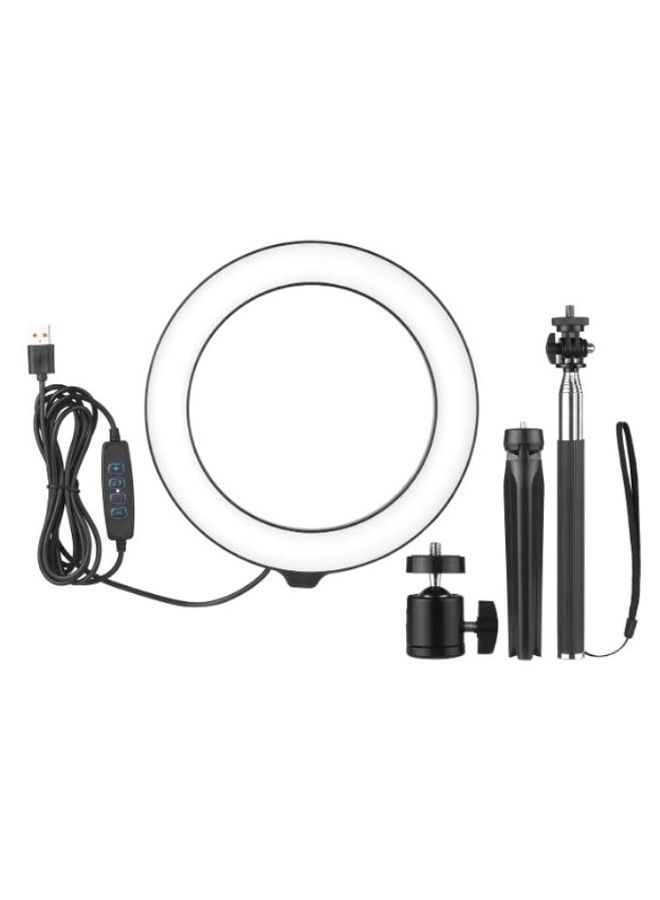 NIBEMINENT Ring Light With Tripod Mount And Make-Up Black/White  - Image 1
