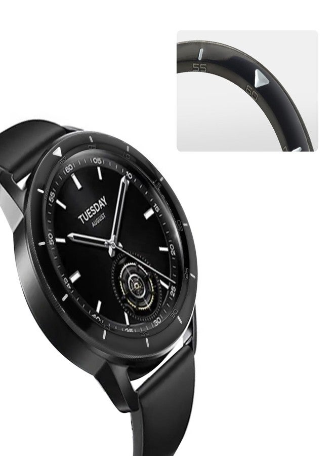 XBERSTAR Stainless Steel Bezel Ring for Xiaomi Watch S4/S3 - Black Scale Design - Image 4