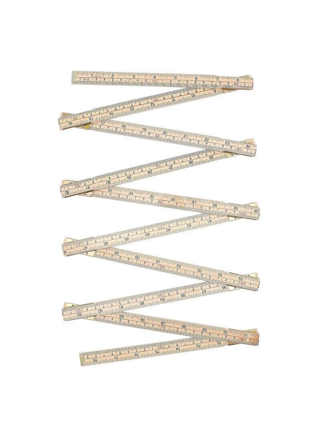 Wood Folding Rule, 6.5FT 2M Foldable Ruler with Inch and Metric Measurements for Carpenters - Image 4