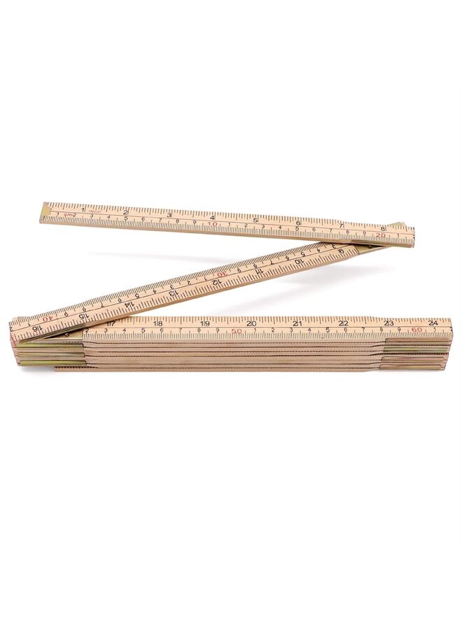 Wood Folding Rule, 6.5FT 2M Foldable Ruler with Inch and Metric Measurements for Carpenters - Image 3