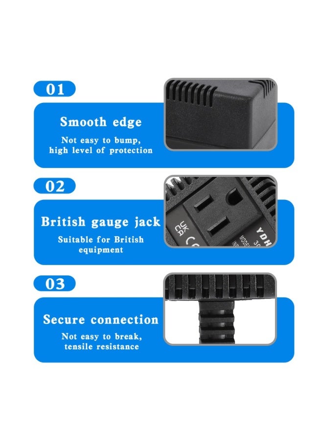 300W Step Down Transformer, 220 v to 110v (UK Plug) Voltage Converter, Travel Power Adapter for WIFI, POS Machine, Power Bank, Hair Straightener, TVs, Laptops - Image 5