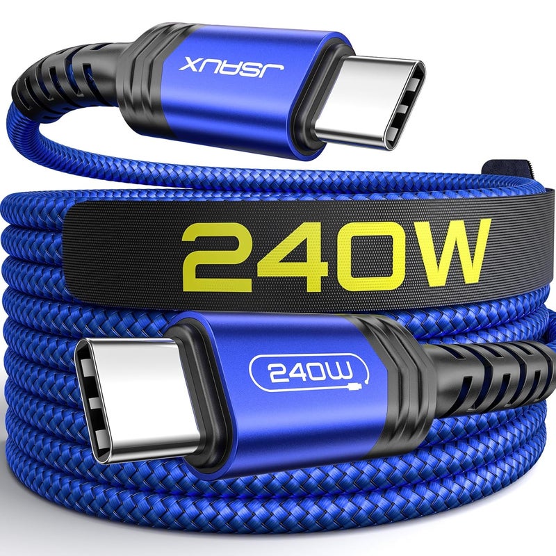 jsaux 240W USB C to USB C Cable 3M, Type C Cable PD 3.1 usb C Fast Charging Cable Compatible with MacBook Pro Air, iPad, Dell XPS, iPhone 17/Air/17 Pro Max/16/15, iPhone 17e, Samsung Galaxy S24, Pixel - Image 1