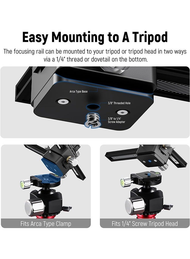 NEEWER 4-Way Macro Focusing Rail Slider with Quick Release Plate, 1/4”-20 Thread for Macro Photography and Close-Up Shooting, Compatible with Canon Nikon Fujifilm Sony DSLR Mirrorless Camera - Image 5