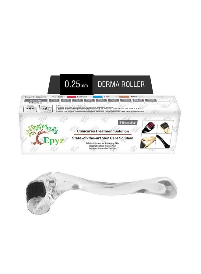 Epyz Transparant Derma Roller With 540 Titanium Alloy Needles (0.25, Black) - Image 1