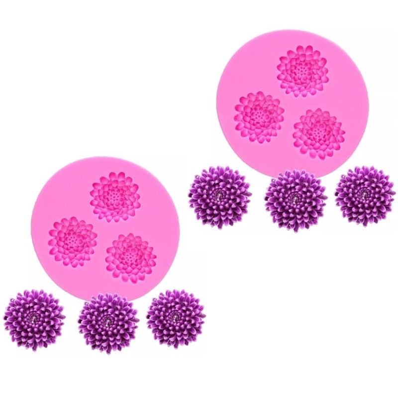 Skytail Flowers Silicone Candle Mold Dahlia Chrysanthemum Flower for Candle Making DIY Scented Wax Melts Mini Soap Aromatherapy Cake Fondant Moulds Chocolate Cake Decoration Resin Casting Crafts Mold - Image 1