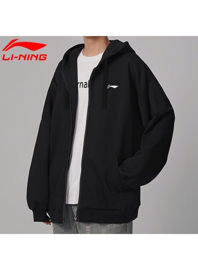 Li-Ning جاكيت لي-نينغ للرجال ربيع خريف شتاء جديد سويت شيرت بغطاء رأس فضفاض غير رسمي بأكمام طويلة متعدد الاستخدامات رياضي سحاب علوي - Image 5