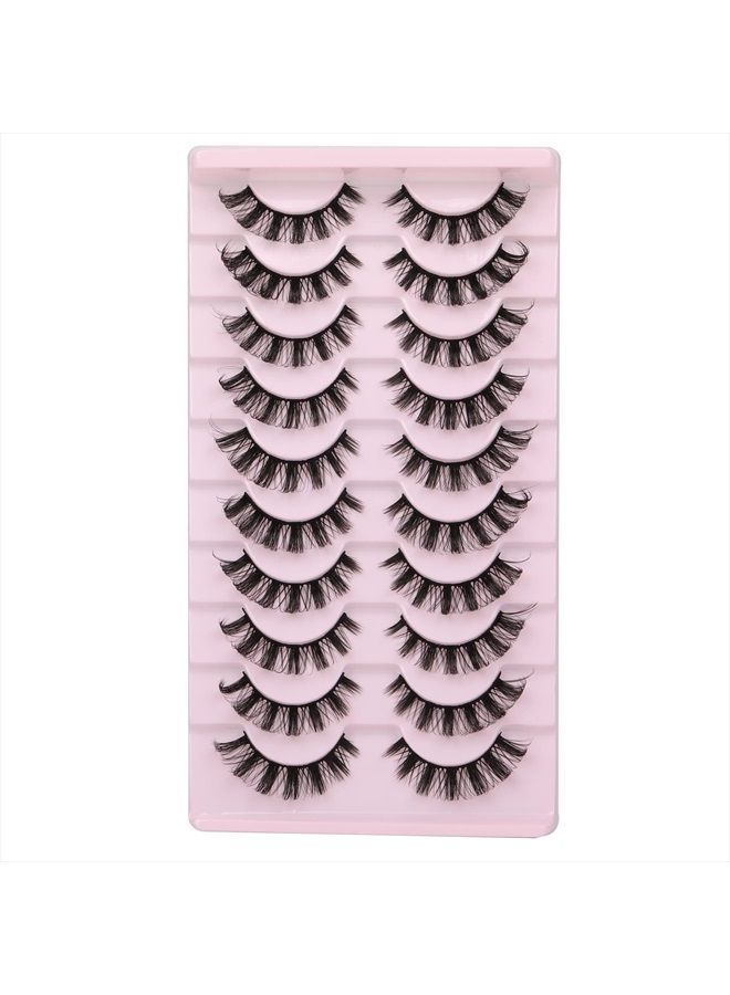 wiwoseo Eyelashes Russian Strip Lashes D Curly Eyelashes Russian Volume Natural Fluffy Wispy Lashes 15MM Faux Mink Lashes 10 Pairs Pack - Image 4