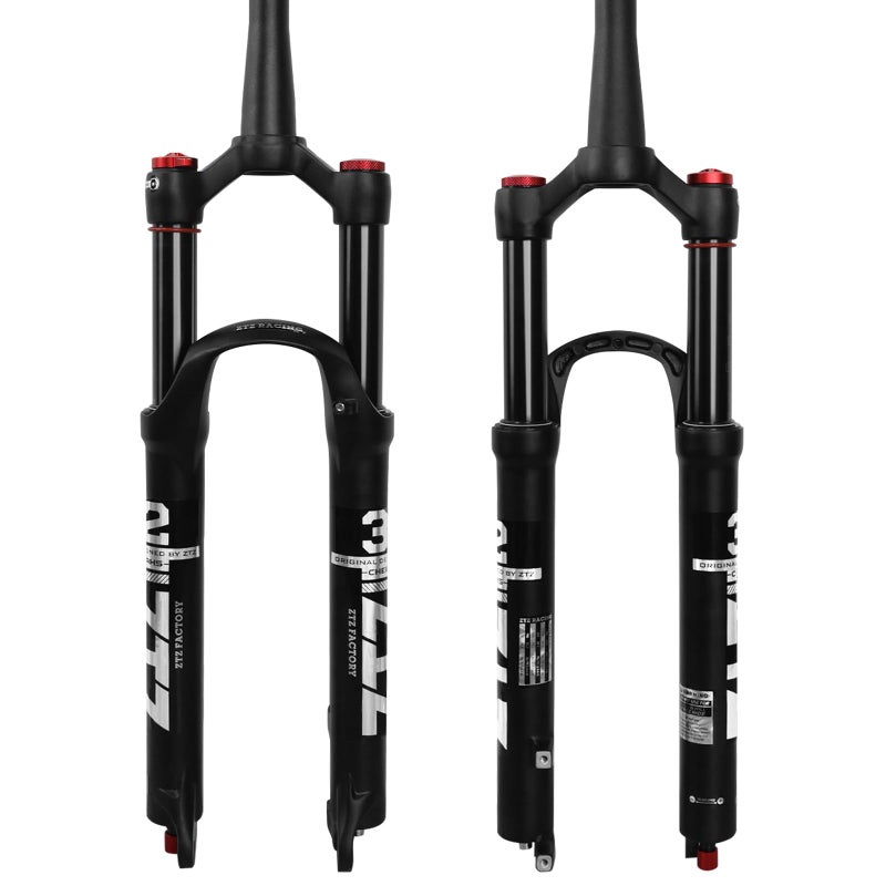 ZTZ 26/27.5/29 inch MTB Air Suspension Fork, 1 1/8 to 1.5 inch Tapered Tube, 120mm Travel,QR 9mm*100mm, Manual Lockout, Ultralight Front Fork for XC/AM Mountain Bike (Balck, 29") - Image 1