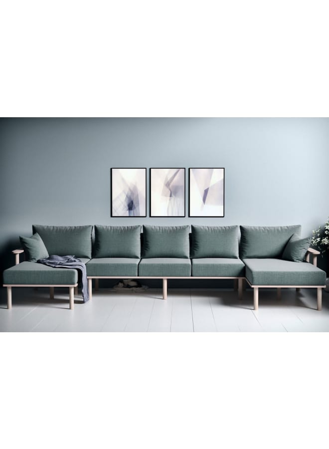 Retro Modern corner sofa 346 cm - green