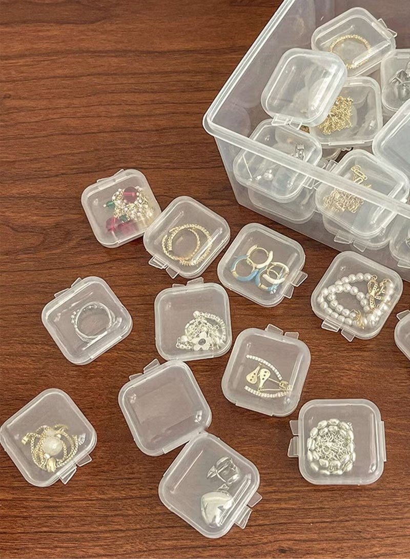 Gecomo 20-Piece Clear Small Plastic Storage Containers Anti Oxidation Transparent Jewelry Storage Holder for Small Item Craft, Beads, Pills, Necklaces,Earrings,Rings, Jewelry Case (3.5*3.5*2cm) - Image 4