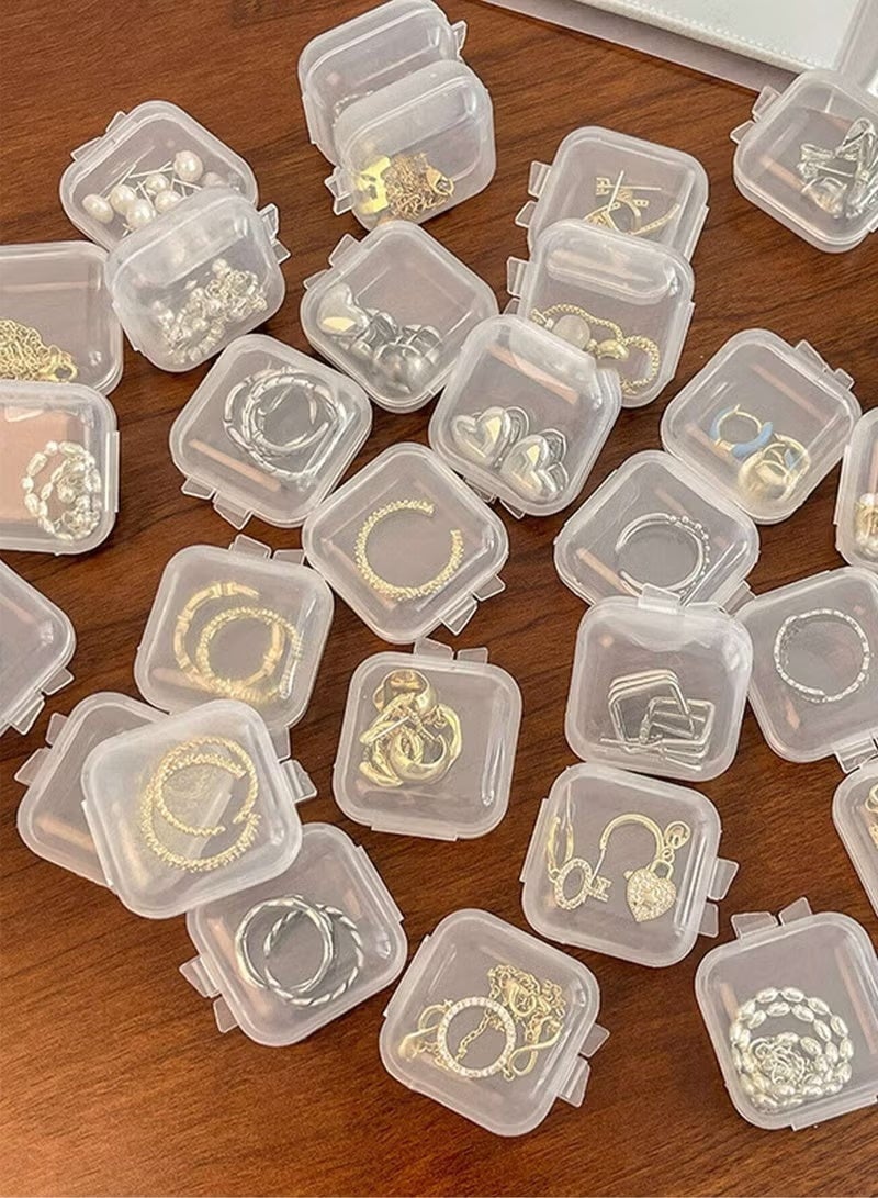 Gecomo 20-Piece Clear Small Plastic Storage Containers Anti Oxidation Transparent Jewelry Storage Holder for Small Item Craft, Beads, Pills, Necklaces,Earrings,Rings, Jewelry Case (3.5*3.5*2cm) - Image 1