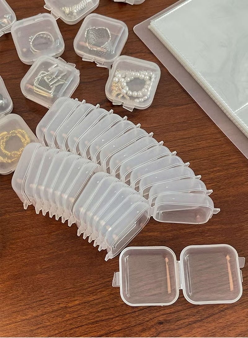Gecomo 20-Piece Clear Small Plastic Storage Containers Anti Oxidation Transparent Jewelry Storage Holder for Small Item Craft, Beads, Pills, Necklaces,Earrings,Rings, Jewelry Case (3.5*3.5*2cm) - Image 3