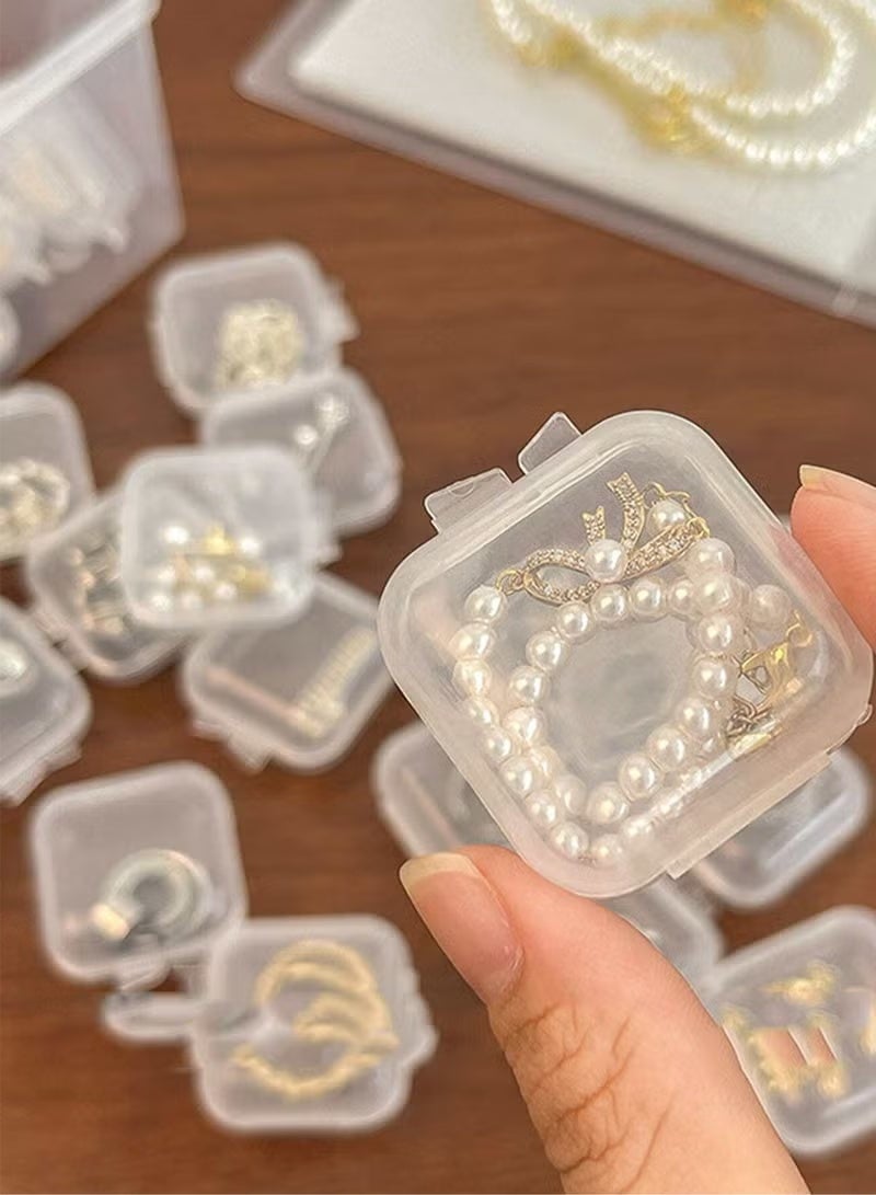 Gecomo 20-Piece Clear Small Plastic Storage Containers Anti Oxidation Transparent Jewelry Storage Holder for Small Item Craft, Beads, Pills, Necklaces,Earrings,Rings, Jewelry Case (3.5*3.5*2cm) - Image 2
