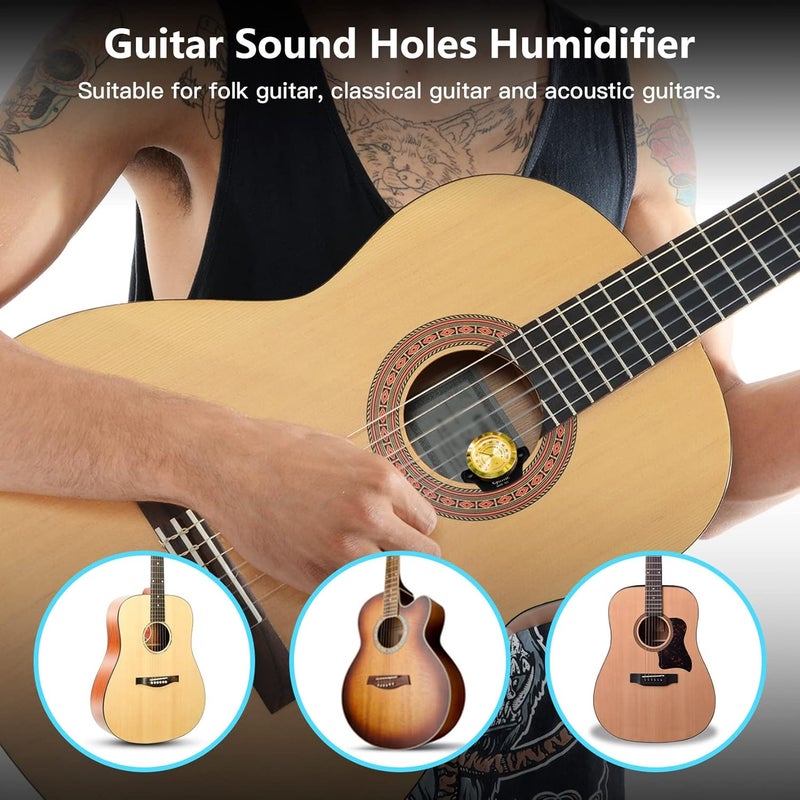 Guitto Guitar Humidifier - 2-in-1 Humidity Care System for Acoustic Guitar Humidifier Hygrometer GHD-01 - Image 5