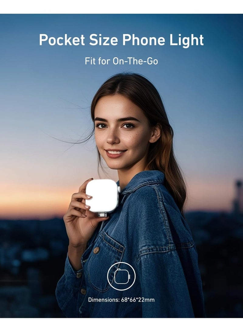 TELESIN Magnetic RGB Video Light for iPhone & Camera | 60 LED 6W Selfie Ring Light with 2500K-9000K CCT & Full RGB Colors | Strong Magsafe & 1/4" Mount | 2000mAh Rechargeable Makeup Light for Content Creation, YouTube, Vlogging, Photography - Image 3