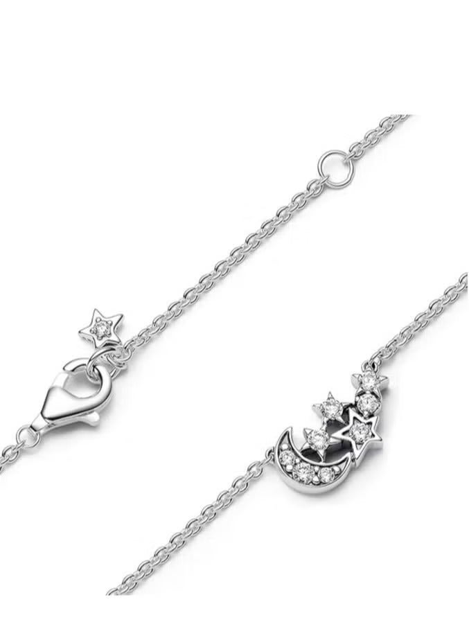 Chomel Silver Crescent Moon Classic Necklace for Women - Image 2