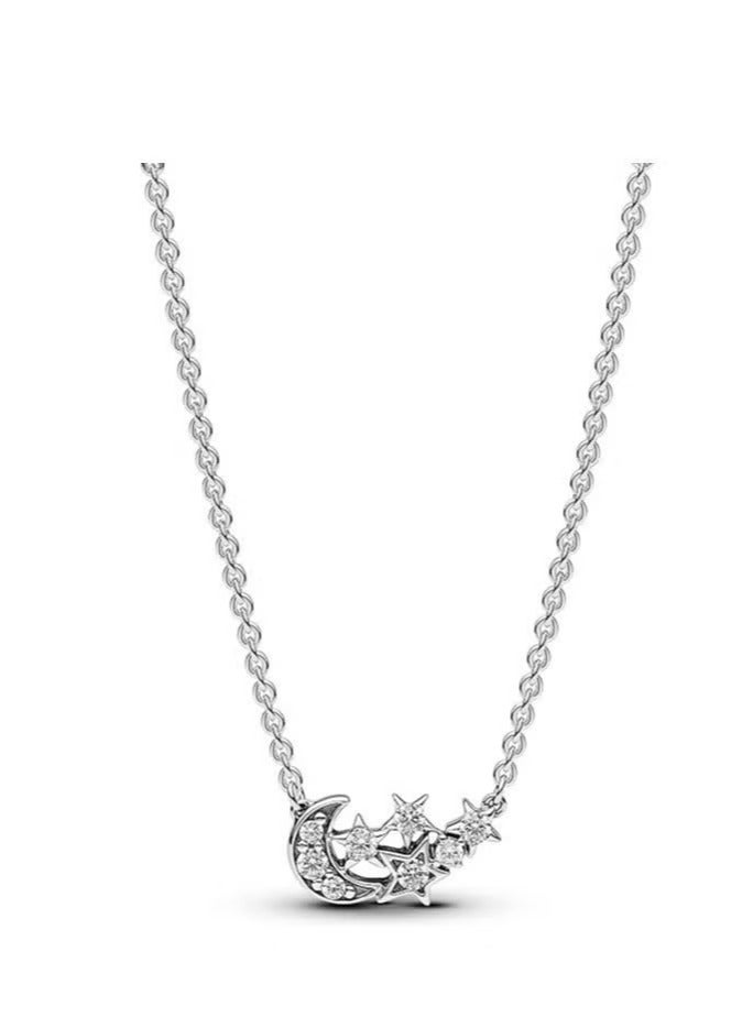 Chomel Silver Crescent Moon Classic Necklace for Women - Image 3