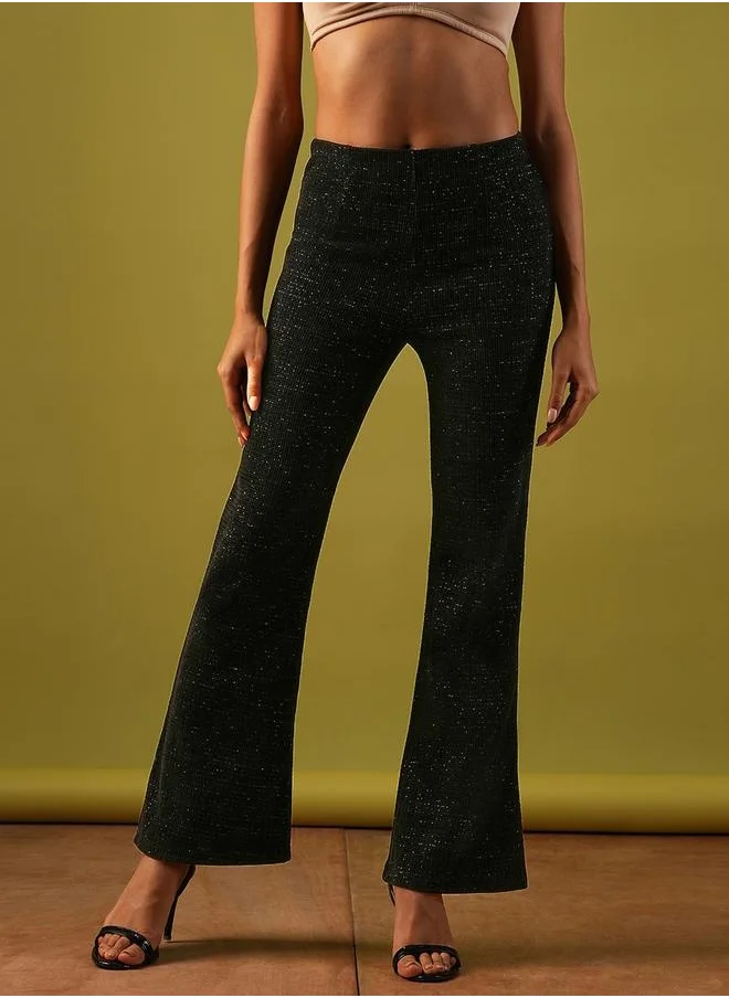 جلو باص Textured High Rise Flared Treggings by Styli